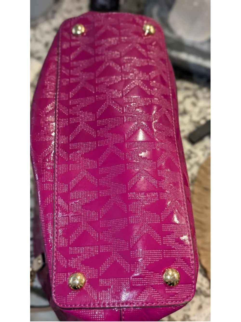 Michael Kors Fuchsia Patent Leather Tote Bag One Size